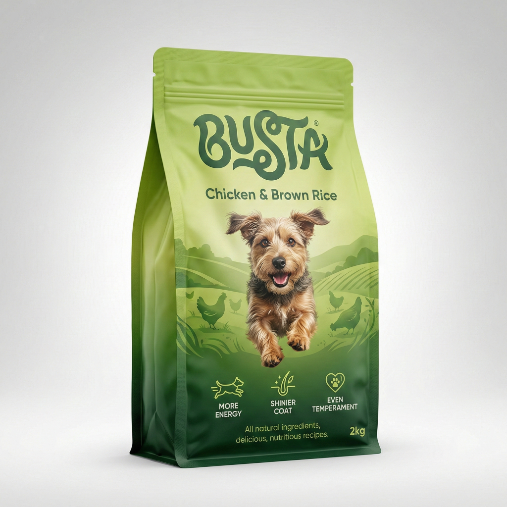 BUSTA Chicken & Brown Rice - 3D Packaging Mockup